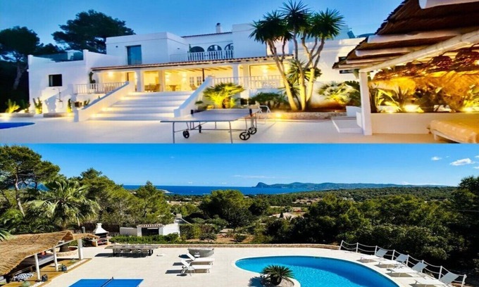 Cala Comte Villa | Villa de 5*. Magnífica vista al mar Piscina climatizada. Playa 15 minutos a pie.