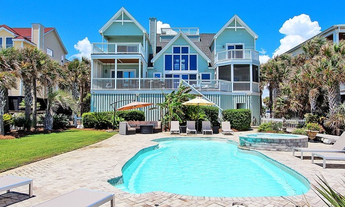 Isle of Palms Casa | 510 Ocean Blvd-Oceanfront, Pet friendly,Private Pool, Elevator,Screened Porch