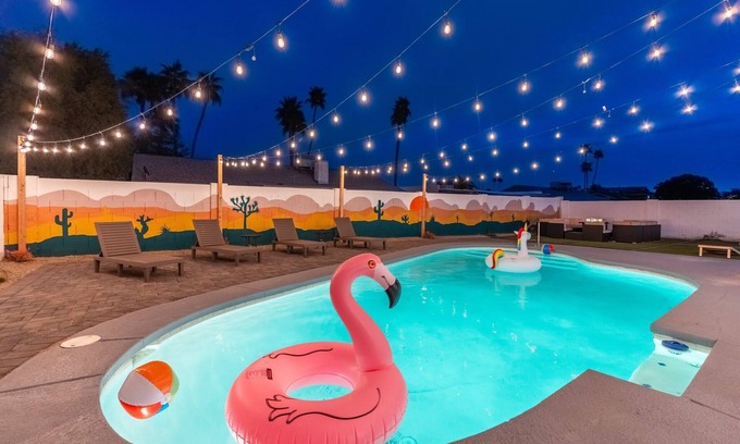 Glendale Casa | 6BR Paradise! Heated Pool | Arcade Room | Firepit