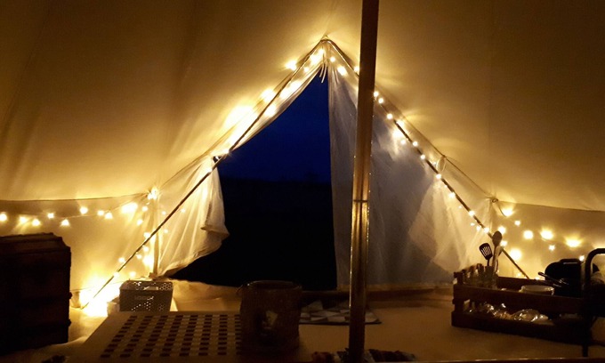 Saltburn-by-the-Sea Cabina | 6m xl Bell Tent With log Burner, Near Whitby