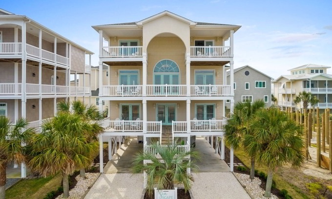 Ocean Isle Beach Casa | 7 Bedrooms, 6.5 Baths, Elevator, Heated Private Pool, Linens Included