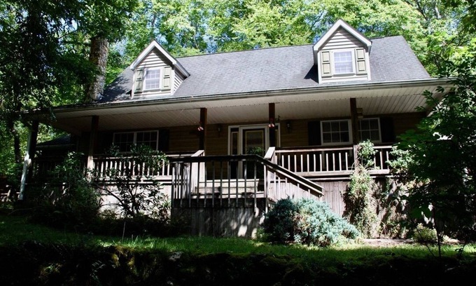 Brevard Cabina | 8 acres de privacidad, arroyo y cascada, mascotas Dupont ok