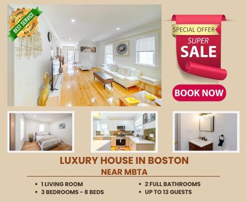 St. Marks Apartamento | 82 - 3BR Boston - Stylish Stay near MBTA