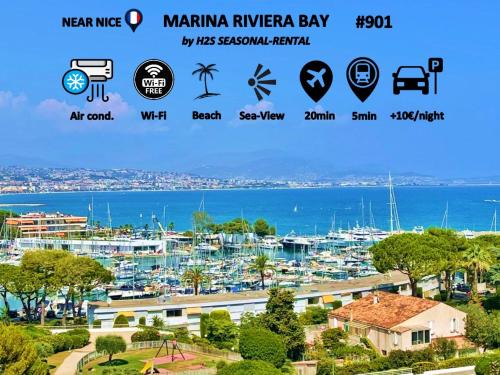 Villeneuve Loubet Beach Apartamento | #901 MARINA RIVIERA BAY - Studio vue Mer et Port Panoramique