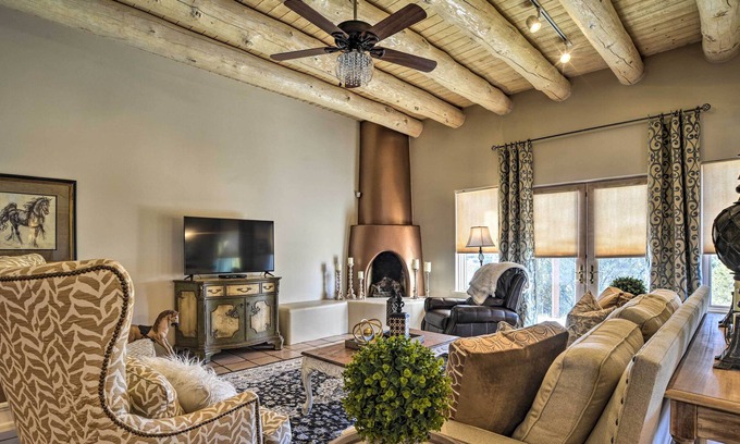 La Cienaga Casa | Adobe Retreat in Santa Fe w/ Deck & Mountain Views