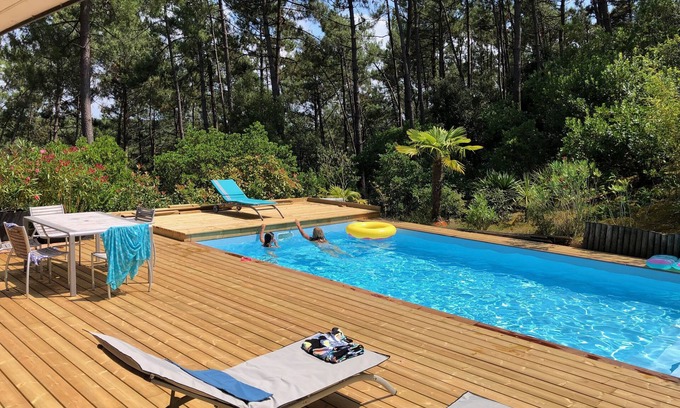 Lacanau-Ocean Villa | villa with private heated pool.