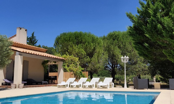 Fontareches Casa | Air-conditioned vacation villa, 8p, swimming pool - Occitanie Uzès -22a private plot.