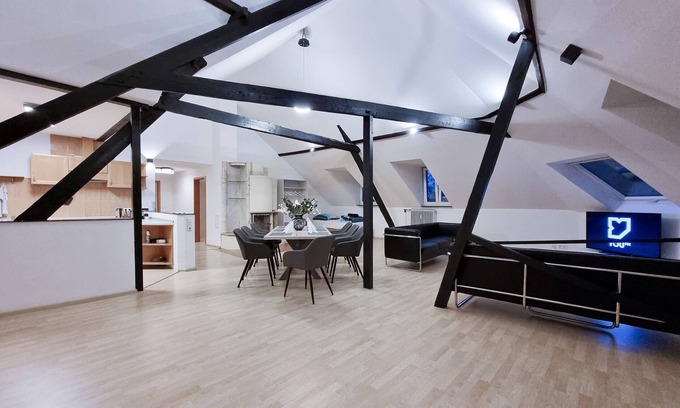 Bockum Apartamento | Alpha Apartments: XXL Dachstudio, 8 Bett, Terrasse