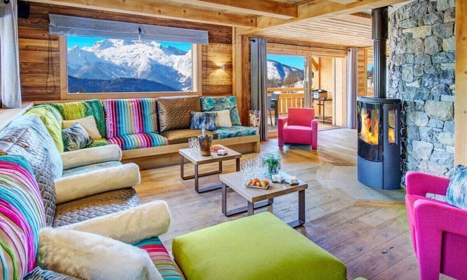Manigod Chalet De Esquí | Chalet-Nougat-De Lujo-Vista a la Montana-Baño con bañera