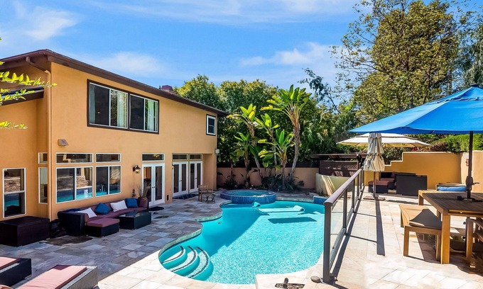 Carmel Valley Casa | Amazing house with pool, hot tub, landscaped patio, grill, AC, & kid's playhouse