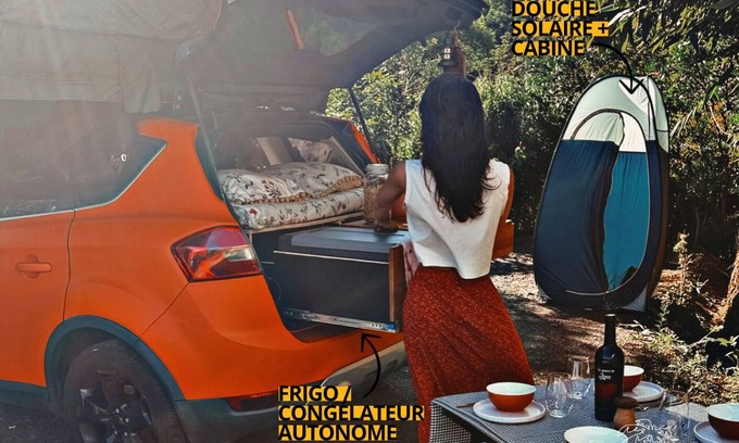 Centre Ville Casa | AMENAGED SUV " Mango ": fridge, freezer, sink, shower, camping equipment