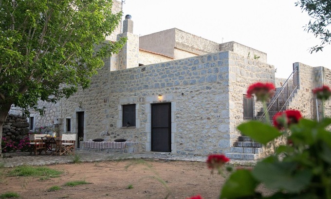 Charouda Casa | Anna's Garden,Stone house for 10,Charouda,Mani