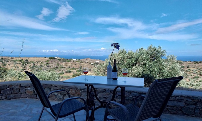 Platis Gialos Casa | Anthos Lodge with panoramic sea view, surrounded by hiking trails