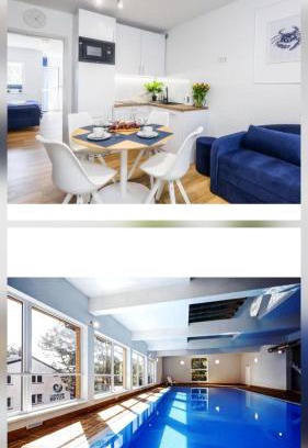 Poddabie Apartamento | Apartament 10B Niebieskie Apartamenty Poddąbie z basenem krytym, odkrytym, salą zabaw, animacjami