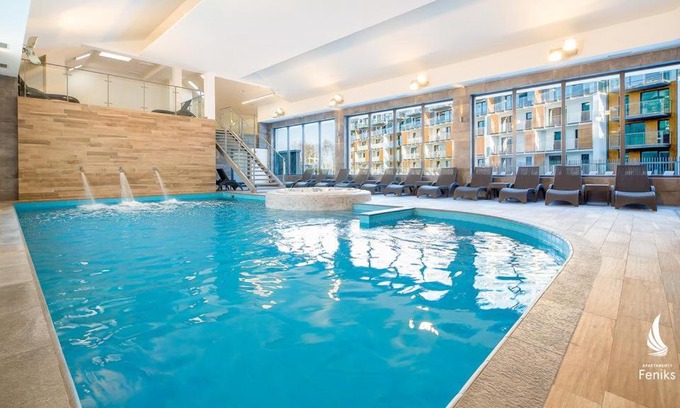 Kolobrzeg Apartamento | ApartamentyPrzyMorzu 008 z Basenem Tarasem i Ogródkiem