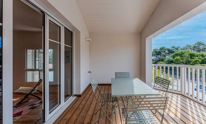 Cap-Ferret Apartamento | Apartamento 'Cap Ferret Centre Réf 128' con Balcón y Wi-Fi