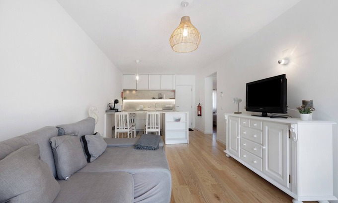 Baiona Apartamento | Apartamento 'Casa Da Praia' con vistas al mar, Wi-Fi y aire acondicionado
