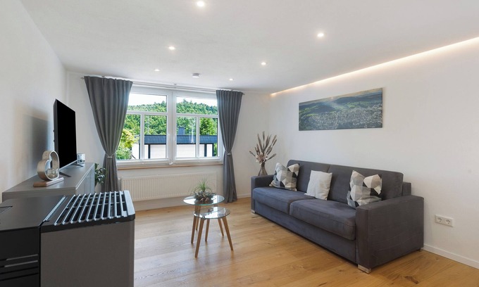 Ortsmitte Apartamento | Apartamento 'Feldmann Auf Der Mauer' con jardín compartido y Wi-Fi