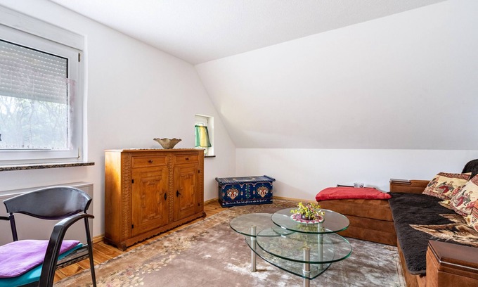 Bad Muskau Apartamento | Apartamento 'Ferienwohnung Im Grünen' con jardín compartido