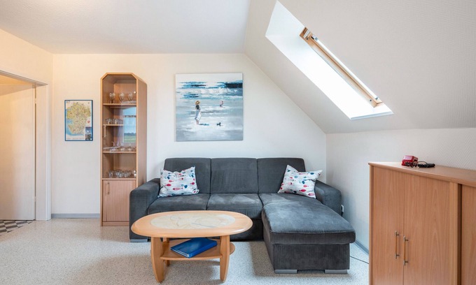 Suderdeich Apartamento | Apartamento 'Ferienwohnung Blau' con terraza compartida, jardín compartido y Wi-Fi