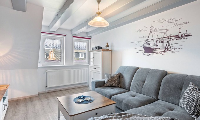 Hallig Langeneß Apartamento | Apartamento 'Ferienwohnung Amrum' con vistas al mar, terraza compartida y Wi-Fi
