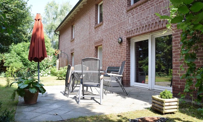 Vietmannsdorf Apartamento | Apartamento 'Ferienwohnung Eulenhof' con terraza privada, jardín privado y Wi-Fi