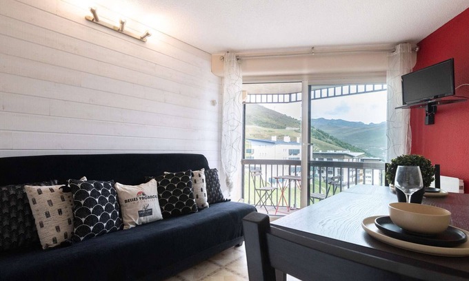Pla d'Adet Apartamento | Apartamento para 6 personas cerca de pistas de esquí con balcón, admite mascotas en Saint-Lary-Soulan