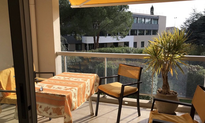 Cros-de-Cagnes Apartamento | Frente al apartamento jardín de la playa Cagnes sur Mer Costa Azul