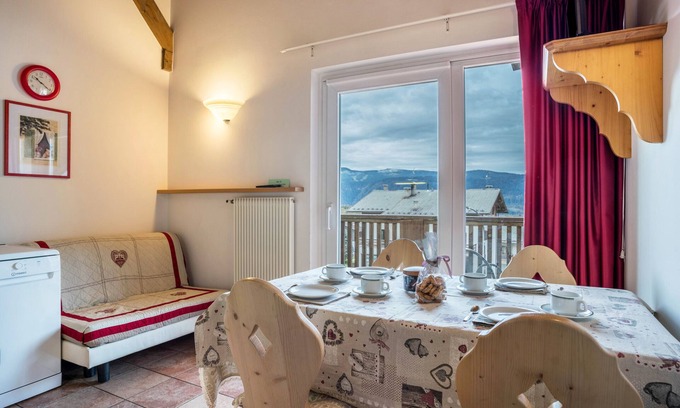 Gionghi-Cappella Apartamento | Apartamento 'Giongo Residence Aparthotel 201' con vistas a la montaña, terraza compartida y Wi-Fi