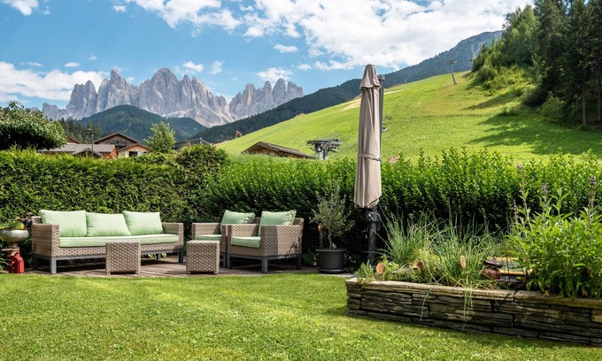 Santa Maddalena Apartamento | Apartamento "Hilber App Fermeda" con vistas a la montaña, jardín y Wi-Fi