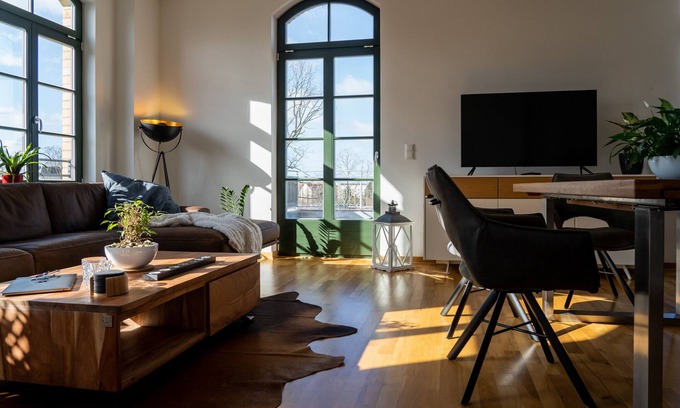 Mockern Apartamento | Apartamento 'König Albert Residenz' con terraza privada, balcón y Wi-Fi