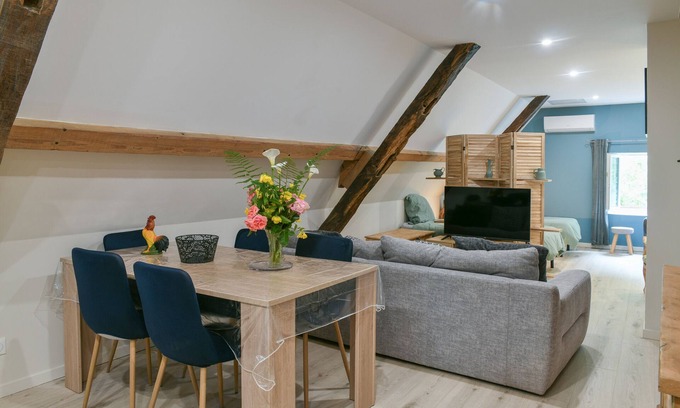 Saint-Beron Apartamento | Apartamento 'Le Petit Refuge' con vistas a las montañas, Wi-Fi y aire acondicionado