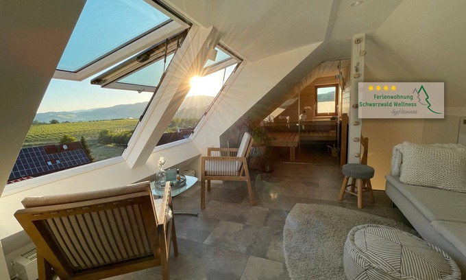 Oberkirch Apartamento | Apartamento 'Schwarzwald-Wellness byHannes' con vistas a la montaña, Wi-Fi y aire acondicionado