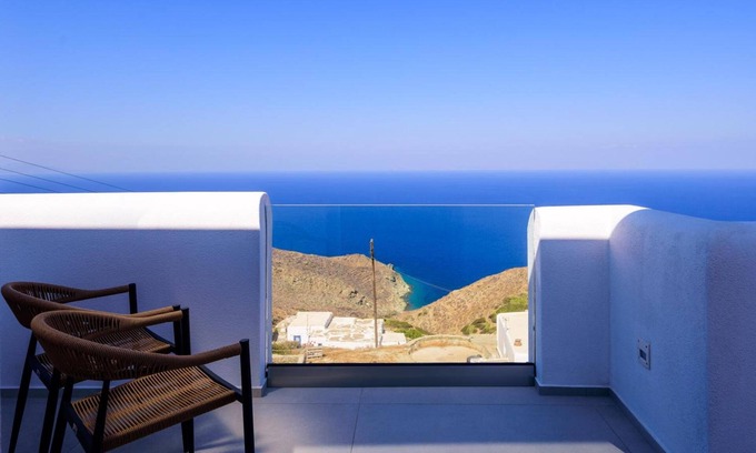 Ano Meria Casa | Apartamento 'Seascape Suite 4' con vistas al mar, Wi-Fi y aire acondicionado