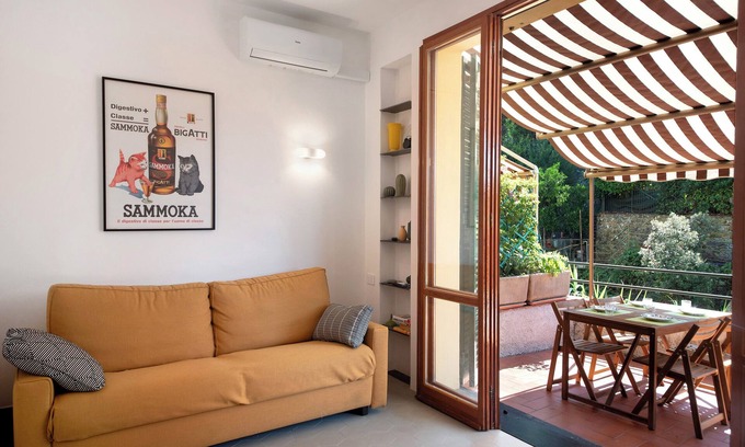 Bonassola Apartamento | Apartamento 'Terrazza Sivori' con vistas a la montaña, Wi-Fi y aire acondicionado