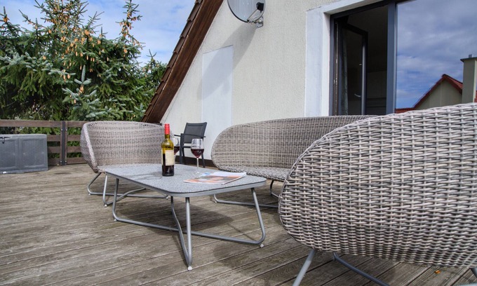 Monkebude Apartamento | Apartamento 'Unteres Apartment Ostseeferienhaus' con Terrazas Privadas