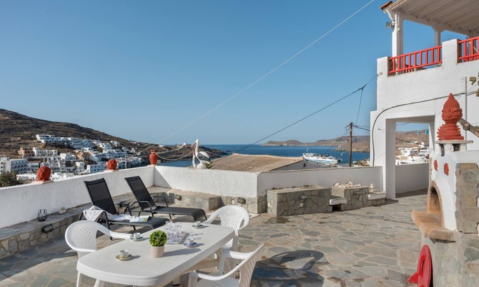 Merichas Apartamento | Apartamento 'Villa Christina Kythnos' con vistas al mar, Wi-Fi y aire acondicionado