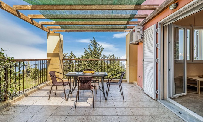Drimonas Apartamento | Apartamento 'Villa Odysseus' con vistas al mar, Wi-Fi y aire acondicionado