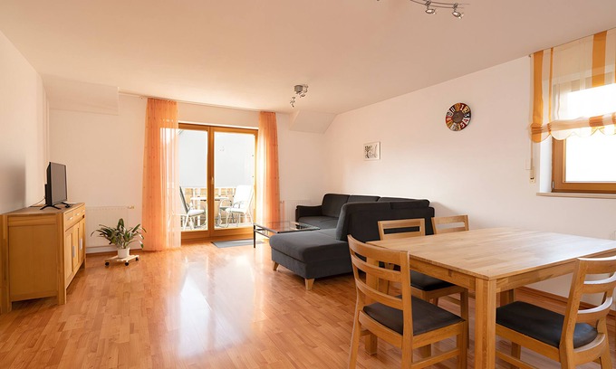Borslingen Apartamento | Apartamento 'Waldblick' con terraza compartida, jardín compartido y Wi-Fi