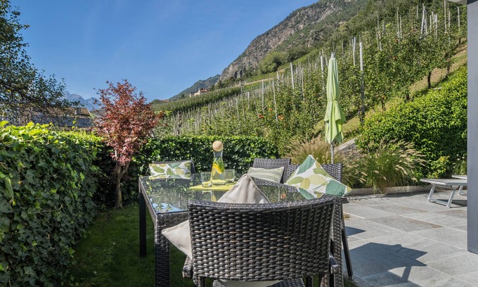 Castelbello-Ciardes Apartamento | Apartamento "Weinreichhof Laaser Spitz" con vistas a la montaña, terraza privada y Wi-Fi
