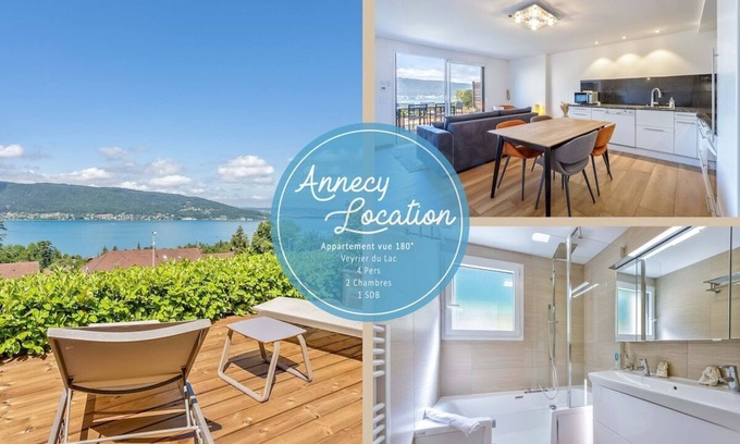 Veyrier-du-Lac Apartamento | Apartment with 180° Lake & Mountain Views