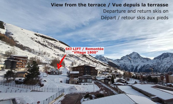 Mont-de-Lans Apartamento | Appart au pied des pistes avec superbe vue