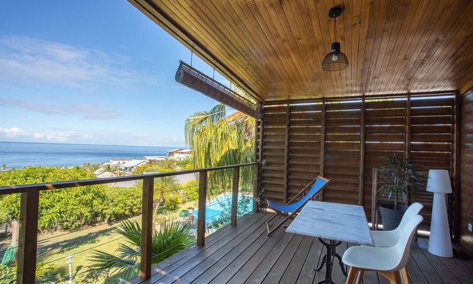 Grand Fond Casa | Appartement T2 calme et apaisant offrant une vue mer