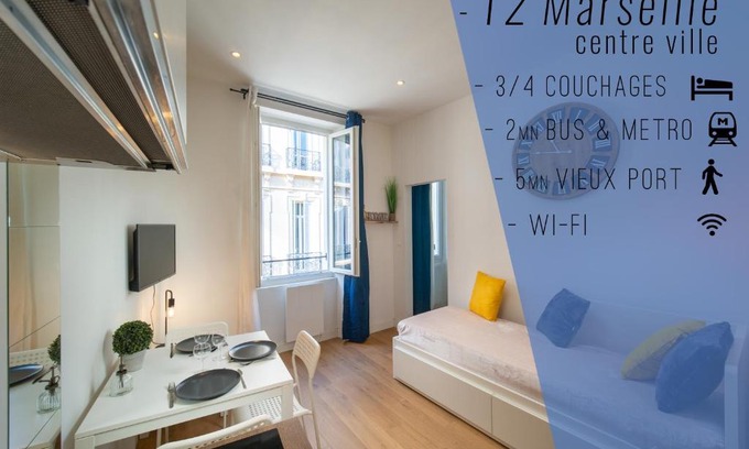 Palais de justice Apartamento | Appartement au cœur de Marseille Vieux Port