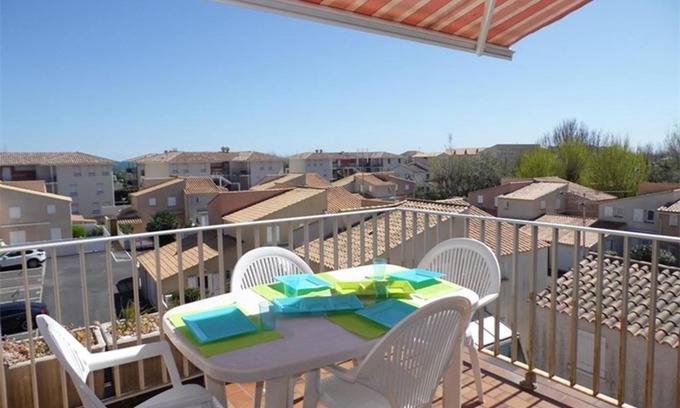 Marseillan Apartamento | Appartement cosy 2 pièces cabine, terrasse, WIFI, parking privé, proche plage à Marseillan - FR-1-326-516