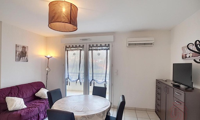 Lamalou-les-Bains Apartamento | Appartement F3 climatisé avec terrasse, parking privé et accès WiFi, proche des thermes et du centre-ville - FR-1-451-133