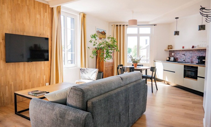 Moyenneville Apartamento | Appartement La Cabine - Baie Marine - Baie de Somme - Family - Air conditioning.