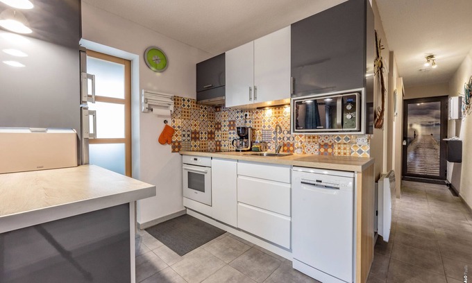 Port Leucate Apartamento | 6C-Apartamento-Moderno-Vista al Mar-Baño con ducha