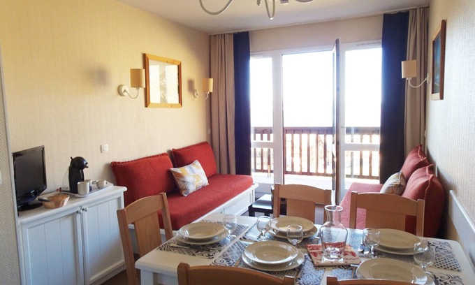 Valmeinier Apartamento | Appt F.2 4/5 VUE ET Sortie Directe SUR Pistes, Wifi, Piscine