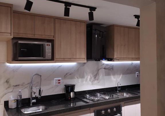 Sao Vicente Apartamento | Apto aconchegante vista mar , tv, wifi e ar - Praia São Vicente